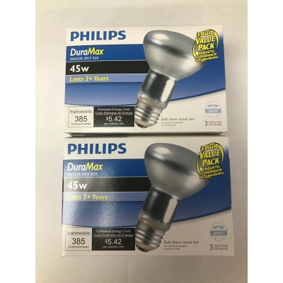 Philips 223149 Duramax 45-Watt R20 Indoor Flood Light Bulb 3Pk x2