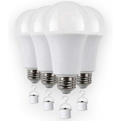Rechargeable LED Light Bulbs with Battery Backup Emergency LED Bulb Pack of 4 LED 60 Watt Bulb.