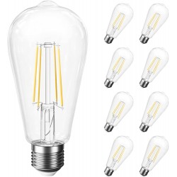 SHINESTAR 8-Pack Vintage Dimmable E26 Led Edison Bulbs 60w Equivalent 2700K Warm White