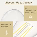 SHINESTAR 8-Pack Vintage Dimmable E26 Led Edison Bulbs 60w Equivalent 4000K Bright White