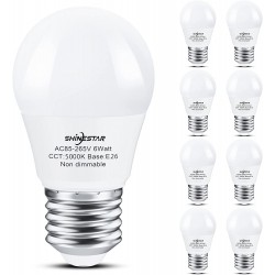 SHINESTAR Bright LED Ceiling Fan Light Bulbs 60 Watt Equivalent Daylight 5000K E26 Medium Base A15 Led Bulb Non-dimmable 8-Pack