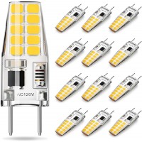 SHINESTAR G8 LED Bulb Dimmable 20W Halogen Replacement 3000K Warm White T4 Type 2-Pin Base 120V Puck Light Bulbs for Under Cabinet 12-Pack