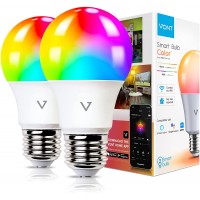 Smart Light Bulbs [2 Pack] WiFi & Bluetooth 5.0 Compatible w  Alexa & Google Without Hub Dimmable Music Sync Schedules Color Changing Light Bulb RGBW Smart Bulb Lights LED Bulb A19 E26 9W 810LM