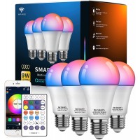VANANCE Smart Light Bulbs 4Pack with Remote WiFi & Bluetooth Enabled Full Color Changing LED Light Bulbs 80W Equivalent A19 Dimmable Smart Home Lighting Work with Alexa Google Assistant
