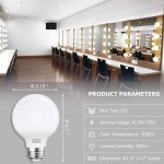 Vanity Light Bulb 5000K Daylight,G25 LED Globe Light Bulbs for Bathroom Vanity Mirror,Cotanic E26 Medium Base,5W 60W Incandescent Equivalent,500LM,Non-dimmable,4 Pack