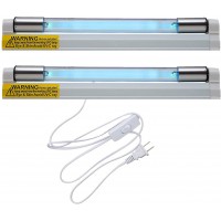 2 Pack U-V-C 6w Fixture Lamp 9.3 Inches Length 253.7nm Bulb Quartz Lamp with 5ft Cord One Bulb Ozone The Other Ozone Free