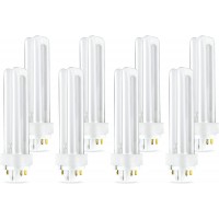 8 Pack PLC-13W 827 4 Pin G24q-1 13 Watt Double Tube Compact Fluorescent Light Bulb Replaces Philips 38325-7 and Sylvania 20682