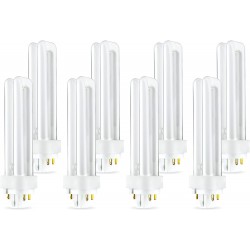 8 Pack PLC-13W 827 4 Pin G24q-1 13 Watt Double Tube Compact Fluorescent Light Bulb Replaces Philips 38325-7 and Sylvania 20682
