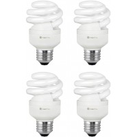 Compact Fluorescent Light Bulb T2 Spiral CFL 2700k Soft White 9W 40 Watt Equivalent 540 Lumens E26 Medium Base 120V UL Listed Pack of 4