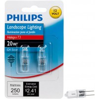 Philips Outdoor Landscape T3 Light Bulb 250 Lumen Soft White Light 2800K 20-Watt 12-Volt Bi-Pin Base 2-Pack