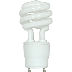 Satco S8205 18 Watt 75 Watt 1200 Lumens Mini Spiral CFL Soft White 2700K GU24 Base Light Bulb