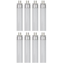 Sterl Lighting – 8 Watt T5 G5 Mini 2 Pin Base 120 220V 400Lm 11.33 Inch Straight Tube Light Under Counter or Cabinet Cool White Fluorescent Bulbs Replacement Long Life F8T5 CW White 4100K – 8 Pack