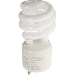 TCP 33113SP41K CFL Spring Lamp 60 Watt Equivalent Only 13w used! Cool White 4100K General Purpose Spiral Light Bulb GU24 Base