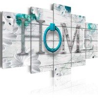 5 Panels Dreamy Home Canvas Art Turquoise Print Painting Abstract Artwork Modern Wall Decor