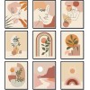 9 Pieces Abstract Wall Art Minimalist Wall Art Prints Minimalist Boho Wall Art Abstract Line Art Woman Botanical Plant Painting Abstract Wall Decor for Living Room Bedroom Kitchen Office Unframed