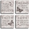 Canvas Wall Art Butterfly Grey Inspirational Quotes Love Dream Faith Believe Bathroom Bedroom Wall Decor Posters Picture Prints 12*12inch*4