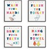InSimSea Funny Bathroom Signs Prints Bathroom Quotes and Sayings Art Prints Kids Bathroom Wall Decor set of 4 8x10 inch Unframed