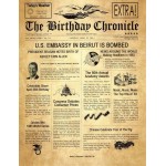 The BIRTHDAY CHRONICLE "What Happened on the Month YEAR You Were Born?" Birthdates From 01 01 1900 TO 12 31 2016 Letter Size 8.5 inches X 11 inches Old Parchment Art Background