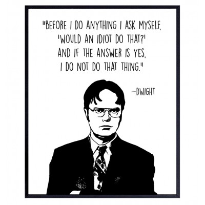 The Office Merch Dwight Schrute Poster Office Wall Art Typography Home Decor for Bedroom Living Room Apartment Dorm Funny Quote -Decorations for Men Women Teens 8x10 Picture Print