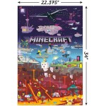 Trends International Minecraft World Beyond Wall Poster 22.375" x 34" Poster & Mount Bundle