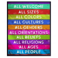 Welcome Sign Liberal Wall Decor Picture Gift for LGBTQ Queer Gay Bi Lesbian African American Black Latino 8x10 Paper Plaque Art Poster Print for Home Office Store Bar Unframed