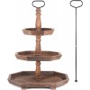 3 Tiered Tray Rustic Farmhouse Tiered Tray Larger Storage Space Than 2 Tier Tray Tiered Tray Stand Vintage & Pretty Wooden Tiered Stand Separate Metal Rod Handle More Stable & Easy to Install