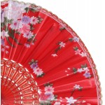 BABEYOND 8pcs Floral Folding Hand Fan Vintage Handheld Lace Folding Fan with Different Flower Patterns Fabric Folding Fan for Wedding Dancing Party Color Random Selected with Chinese Rose