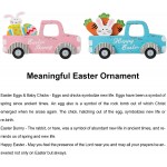 DECSPAS Easter Decorations for the Home 2 PCS Pink and Blue Wood Car Easter Decor "Happy Easter" "Easter Bunny" Sign Farmhouse Easter Table Decor Eggs Chick Carrots Bunny Ornaments Tiered Tray Decor