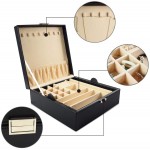 GUKA Jewelry Box Buckle Snap & Detachable Tray Jewelry Display Storage Case Bracelet Necklace Ring Bracelet Storage Box