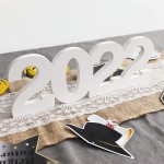 Ivenf Graduation Decorations Large Numbers 2022 Table Sign Free Standing 2022 Centerpieces for Graduate Photo Props Graduation Party Supplies New Years Holiday Grad Decor White