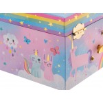 Jewelkeeper Girl's Musical Jewelry Storage Box with Spinning Unicorn Cotton Candy Unicorn Design Over the Rainbow Tune