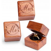 Mr. and Mrs. Ring Box – Handmade Wood Ring Box for Wedding Day Ring Boxes Small Engraved for Engagement Proposal Rustic Ring Box Ring Storage Box Engagement Gift Wooden Ring Box Mr and Mrs Ring Box 2 PCs