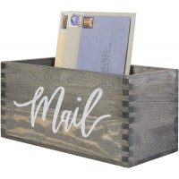 MyGift Rustic Gray Wood Tabletop Decorative Mail Holder Box