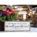 Paris Loft As for Me and My House We Will Serve The Lord Wood Rustic Wall Sign Plaque|Farmhouse Home Decor|Christian Decor|Bible Verse Sign