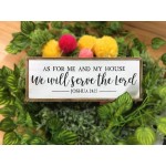 Paris Loft As for Me and My House We Will Serve The Lord Wood Rustic Wall Sign Plaque|Farmhouse Home Decor|Christian Decor|Bible Verse Sign