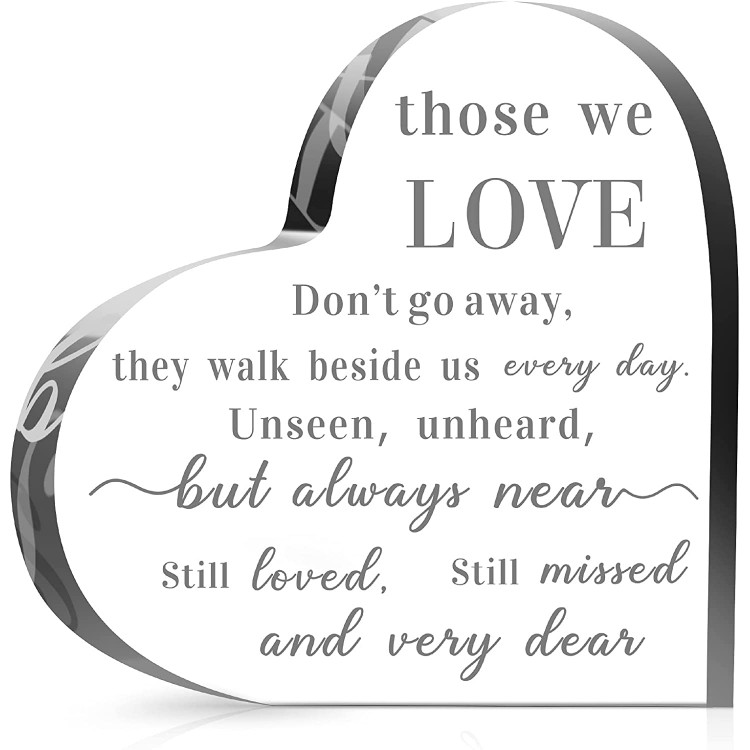 Sympathy Gifts Memorial Bereavement Gifts Crystal Glass Heart Condolence Gifts for Loss of Loved One Loss of Father Loss of Mother Remembrance Gifts 6 x 6 x 0.6 Inch