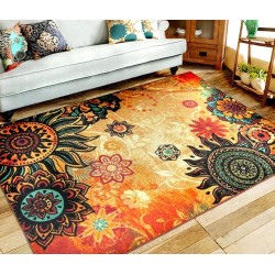 EUCH Contemporary Boho Retro Style Abstract Living Room Floor Carpets Non-Skid Indoor Outdoor Large Area Rugs,39"x59" Lotus