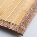 iDesign Formbu Bamboo Floor Mat Non-Skid Water-Repellent Runner Rug for Bathroom Kitchen Entryway Hallway Office Mudroom Vanity 34" x 21" Natural Wood