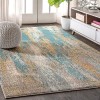 JONATHAN Y Contemporary POP Modern Abstract Vintage Waterfall Blue Brown Orange 5 ft. x 8 ft. Area Rug Bohemian,EasyCleaning,ForBedroom,Kitchen,LivingRoom Non Shedding
