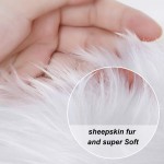 Round Fluffy Rug Faux Fur Round Rug Shaggy Floor Area Carpet for Living Bedroom Sofa Supplies 20 x 20 Inch