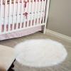 Round Fluffy Rug Faux Fur Round Rug Shaggy Floor Area Carpet for Living Bedroom Sofa Supplies 20 x 20 Inch