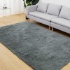 Vamcheer Fluffy Shag Area Rugs – 4X6 FT Soft Fuzzy Rugs for Bedroom Modern Plush Living Room Rugs Shaggy Floor Rugs Bedside Nursery Rugs for Kids Baby Room Grey