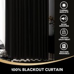 100% Blackout Curtains for Bedroom 84 Length Thermal Insulated Full Light Blocking Curtain Drapes with Black Liner Noise Reducing Draping Durable Grommet Curtains 2 Panels 52x84 inch Stone