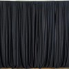 AK TRADING CO. 10 feet Wide x 12 feet Long Polyester Backdrop Drapes Curtains Panels with Rod Pockets Wedding Ceremony Party Home Window Decorations Black
