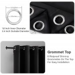 BERSWAY 99% Blackout Curtains & Drapes Panels 84 Inches Darkening Curtains Thermal Insulated Curtain for Bedroom-Black 84 Inches Long Grommet Window Curtain 2 Panels Set W 52" x L 84"
