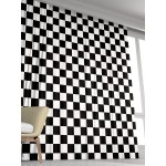 Black and White Window Drapes Curtain Checkered Flag Racing Race Car Line Rod Pocket Drapes Curtain for Living Room Home Decor 26x84 Inches 2 Panels