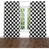 Black and White Window Drapes Curtain Checkered Flag Racing Race Car Line Rod Pocket Drapes Curtain for Living Room Home Decor 26x84 Inches 2 Panels