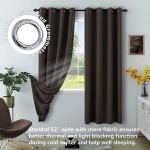 Brown Curtains 84 Inches Long for Bedroom 2 Panels Set Blackout Drapes Grommet Light Blocking Darkening Shades Thermal Floor Length Curtains for Living Room Office Extra Wide 84 Inch Dark Chocolate