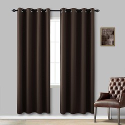 Brown Curtains 84 Inches Long for Bedroom 2 Panels Set Blackout Drapes Grommet Light Blocking Darkening Shades Thermal Floor Length Curtains for Living Room Office Extra Wide 84 Inch Dark Chocolate