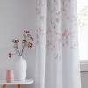 Central Park Leaf Floral Print Metallic Sheer Linen Window Curtain Panel for Rustic Living Room Bedroom Sparkling Decorative 6 Grommets Top Drape Panels Farmhouse Curtains Coral Red,40" x 84"x2 2 PK